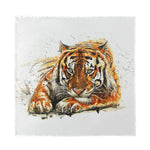Watercolor Tiger Print Silk Bandana