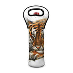 Watercolor Tiger Print Single Neoprene Wine Tote