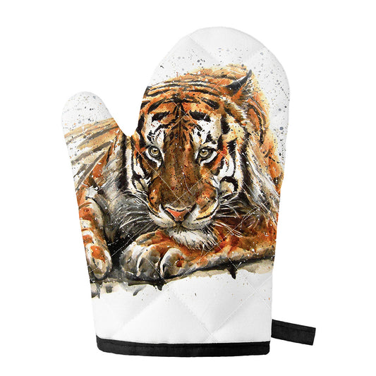 Watercolor Tiger Print Single Oven Mitt