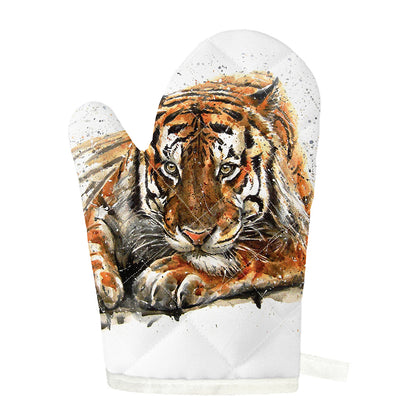Watercolor Tiger Print Single Oven Mitt