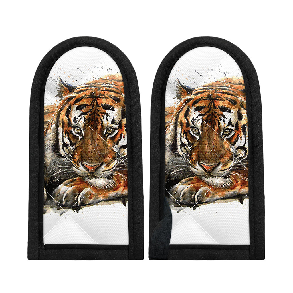 Watercolor Tiger Print Skillet Handle Cover