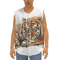 Watercolor Tiger Print Sleeveless Baseball Jersey