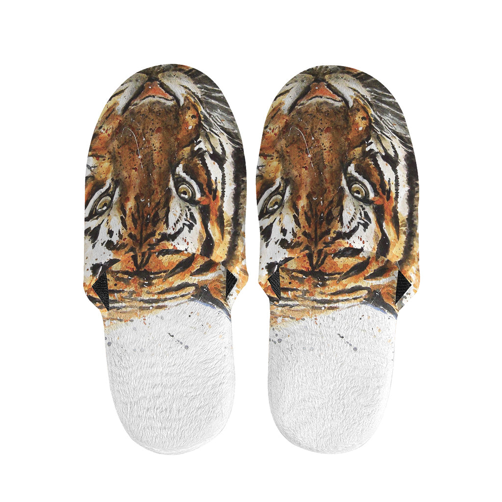 Watercolor Tiger Print Slippers