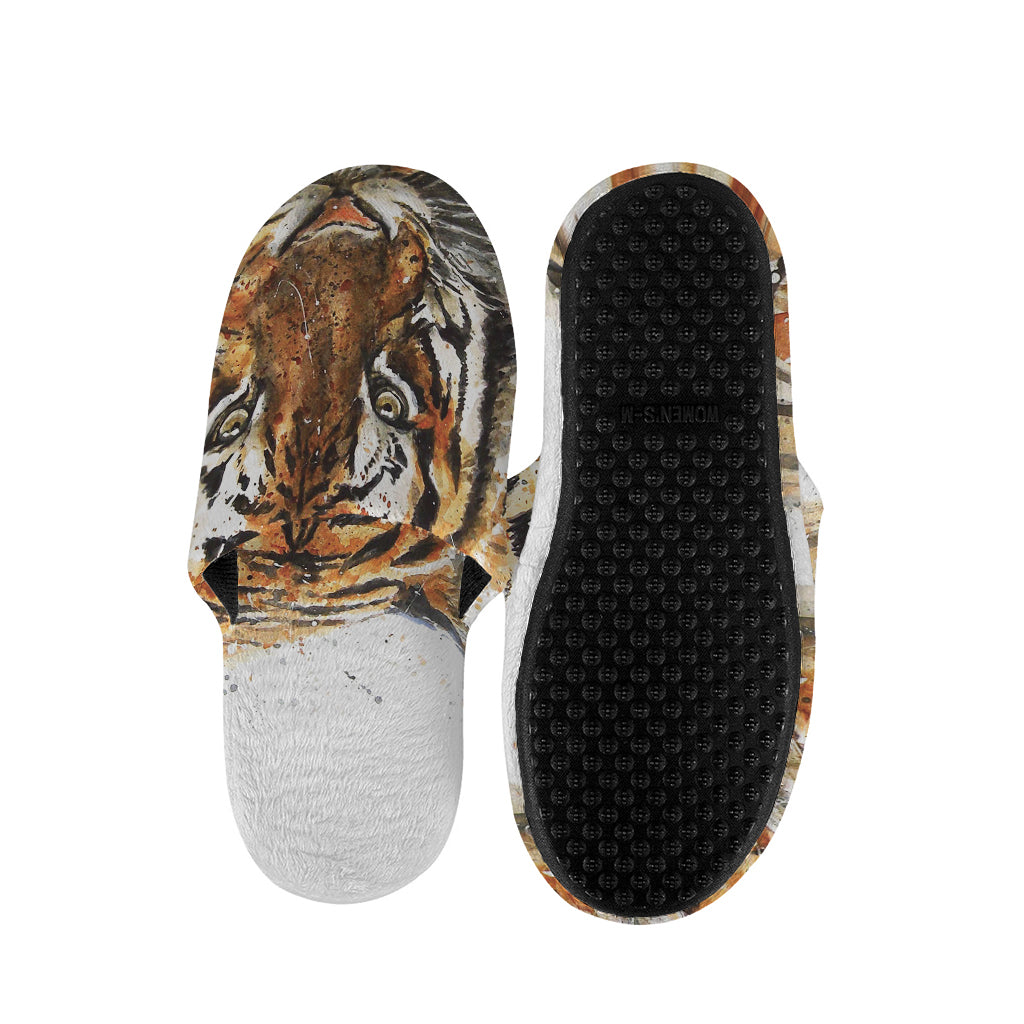Watercolor Tiger Print Slippers