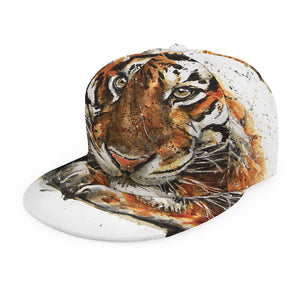 Watercolor Tiger Print Snapback Cap