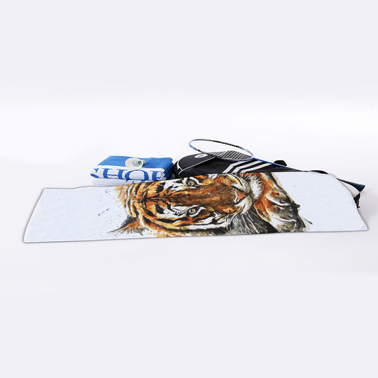 Watercolor Tiger Print Sports Towel