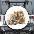 Watercolor Tiger Print Tire Cover