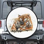 Watercolor Tiger Print Tire Cover With Camera Hole