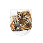 Watercolor Tiger Print Toilet Lid Cover