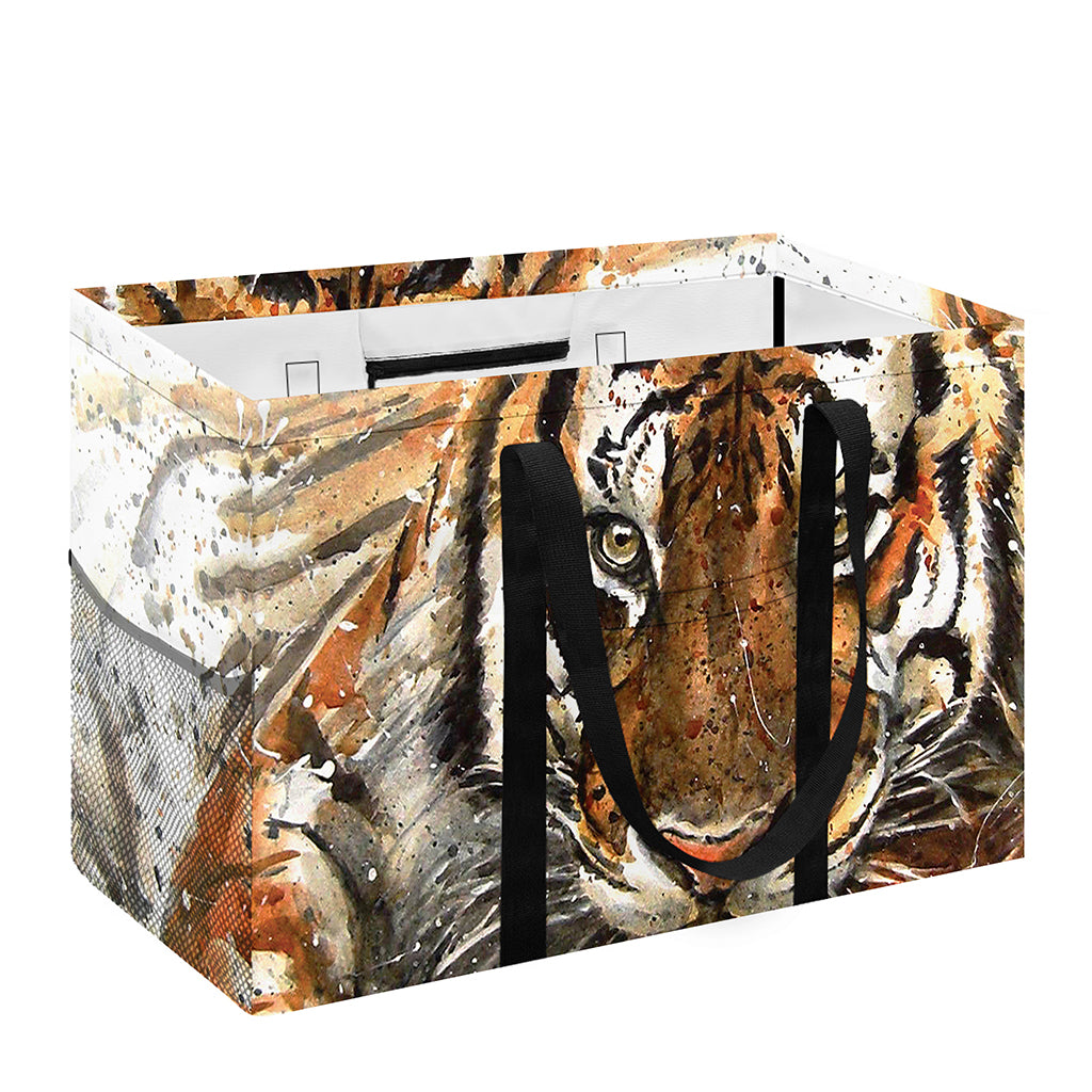 Watercolor Tiger Print Utility Tote Bag