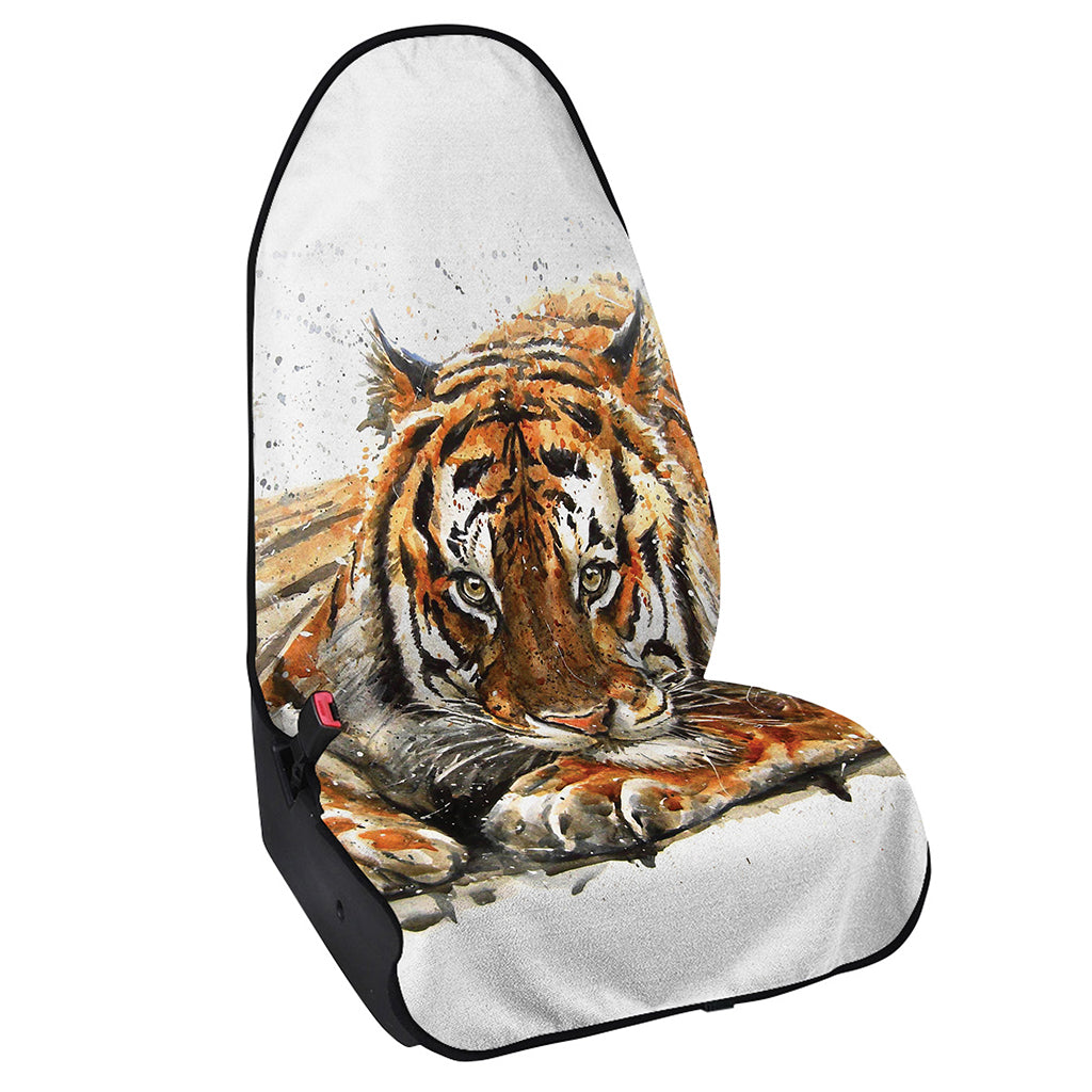 Watercolor Tiger Print Waterproof Car Seat Cover