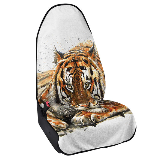 Watercolor Tiger Print Waterproof Car Seat Cover
