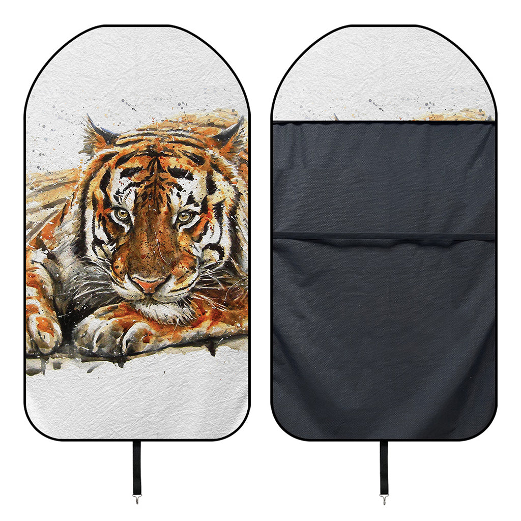 Watercolor Tiger Print Waterproof Car Seat Cover