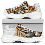 Watercolor Tiger Print White Chunky Shoes