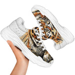 Watercolor Tiger Print White Chunky Shoes