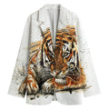 Watercolor Tiger Print Women's Blazer