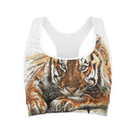 Watercolor Tiger Print Women's Sports Bra