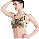 Watercolor Tiger Print Women's Sports Bra