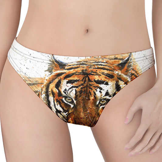 Watercolor Tiger Print Women's Thong