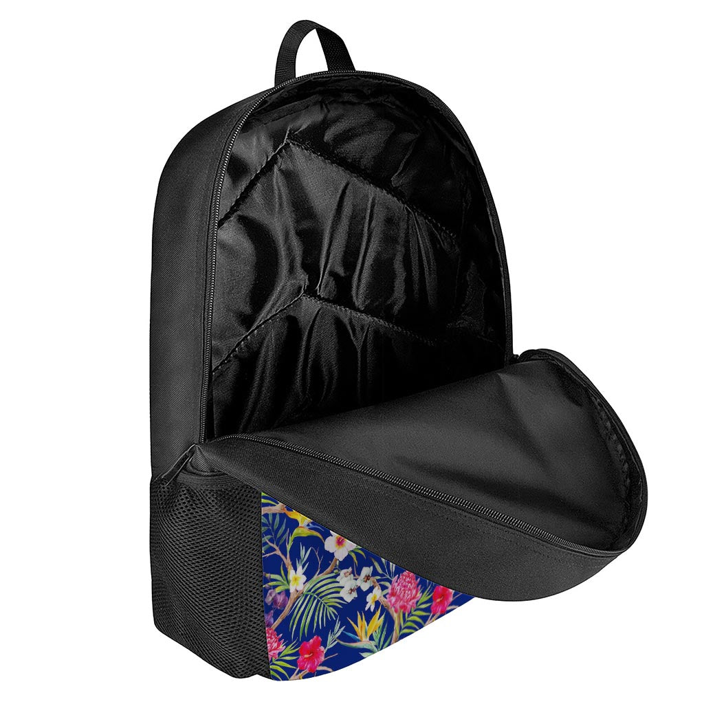 Watercolor Tropical Flower Pattern Print 17 Inch Backpack