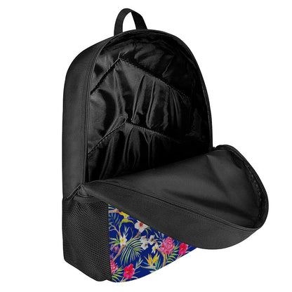 Watercolor Tropical Flower Pattern Print 17 Inch Backpack