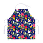 Watercolor Tropical Flower Pattern Print Adjustable Apron