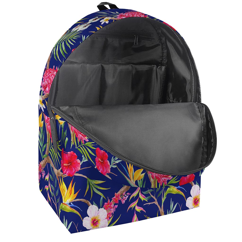 Watercolor Tropical Flower Pattern Print Backpack
