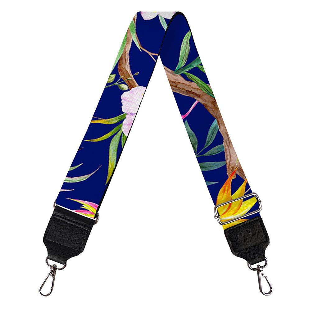 Watercolor Tropical Flower Pattern Print Bag Strap