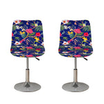 Watercolor Tropical Flower Pattern Print Bar Stool Covers