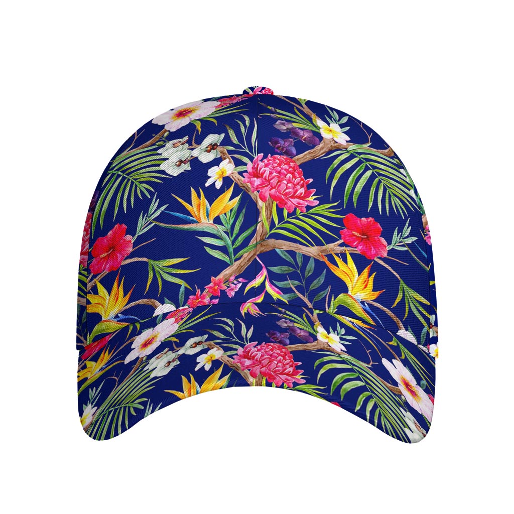 Watercolor Tropical Flower Pattern Print Baseball Cap