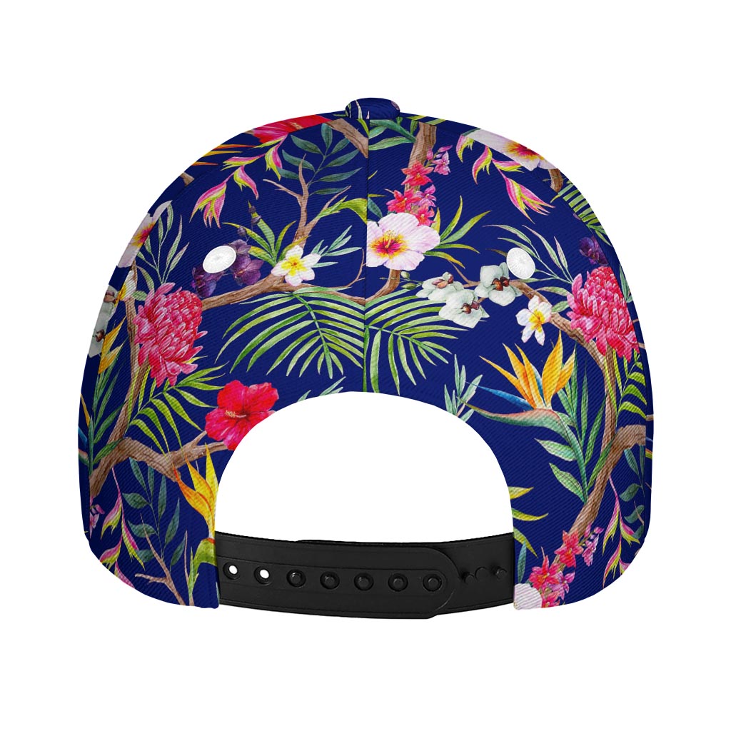 Watercolor Tropical Flower Pattern Print Baseball Cap