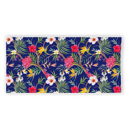 Watercolor Tropical Flower Pattern Print Beach Towel