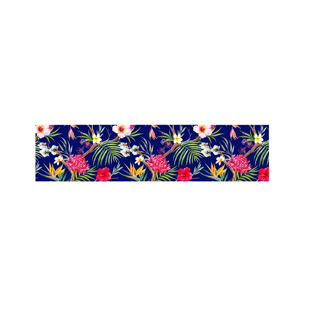 Watercolor Tropical Flower Pattern Print Bed Runner