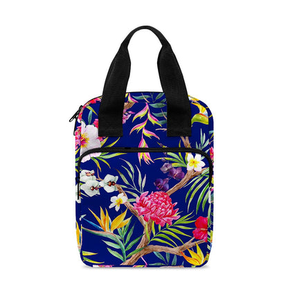 Watercolor Tropical Flower Pattern Print Bible Tote Bag