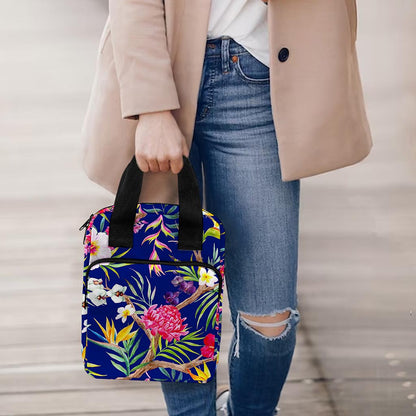 Watercolor Tropical Flower Pattern Print Bible Tote Bag
