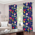 Watercolor Tropical Flower Pattern Print Dimout Grommet Curtains