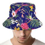Watercolor Tropical Flower Pattern Print Bucket Hat