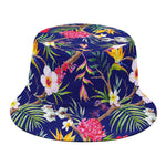 Watercolor Tropical Flower Pattern Print Bucket Hat