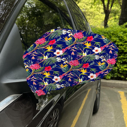 Watercolor Tropical Flower Pattern Print Car Side Mirror Covers
