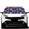 Watercolor Tropical Flower Pattern Print Car Windshield Snow Cover