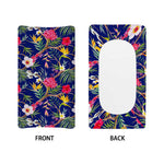 Watercolor Tropical Flower Pattern Print Changing Pad Cover