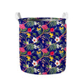 Watercolor Tropical Flower Pattern Print Collapsible Laundry Basket