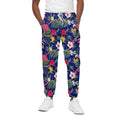 Watercolor Tropical Flower Pattern Print Cotton Sweatpants