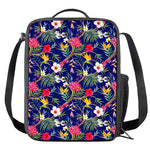 Watercolor Tropical Flower Pattern Print Crossbody Lunch Bag