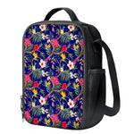 Watercolor Tropical Flower Pattern Print Crossbody Lunch Bag