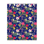 Watercolor Tropical Flower Pattern Print Curtain