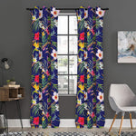 Watercolor Tropical Flower Pattern Print Curtain