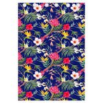 Watercolor Tropical Flower Pattern Print Curtain