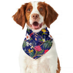 Watercolor Tropical Flower Pattern Print Dog Bandana