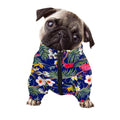 Watercolor Tropical Flower Pattern Print Dog Zip Up Jacket